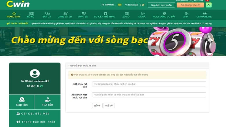 rút tiền cwin